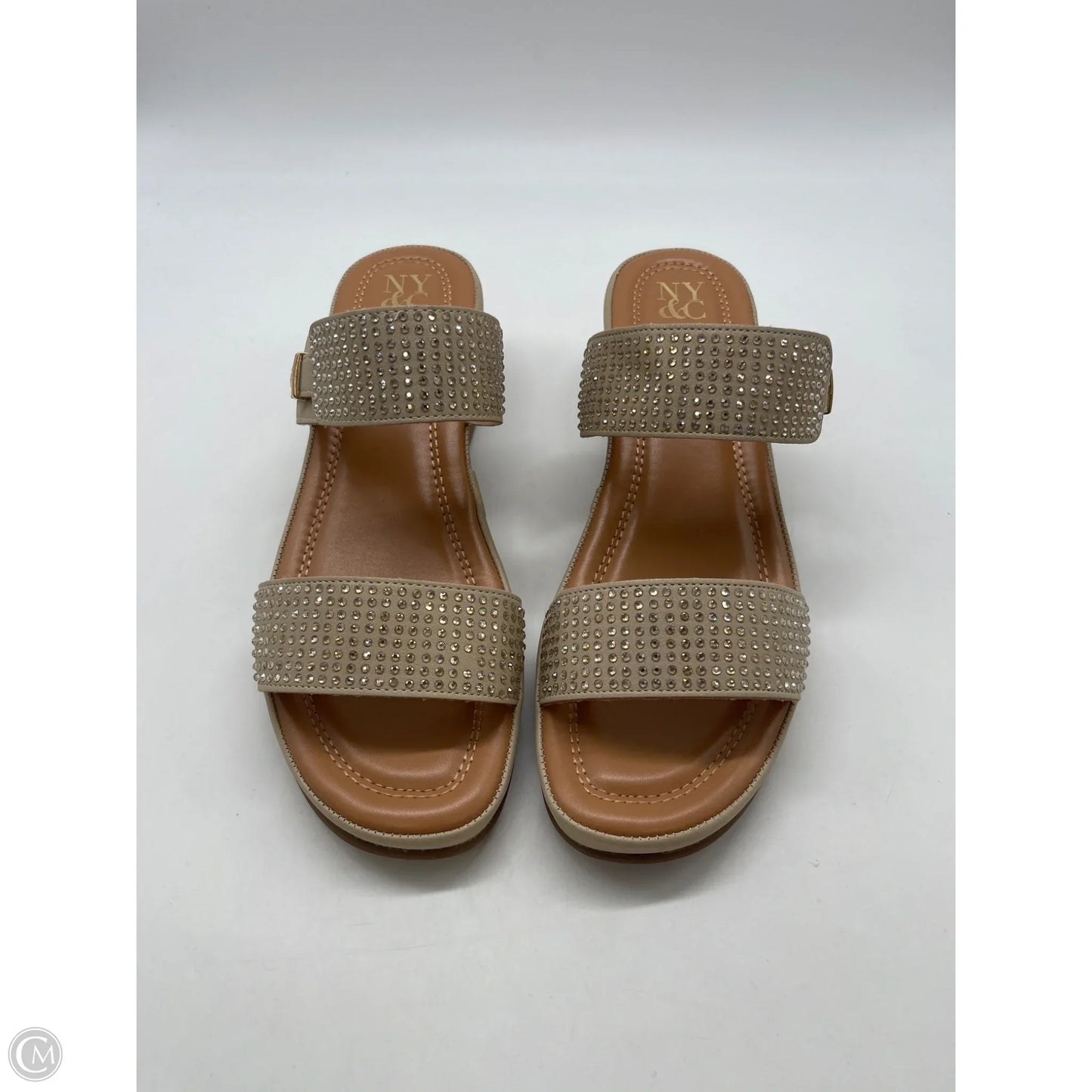 Sandals Heels Wedge By New York And Co In Tan, Size: 11