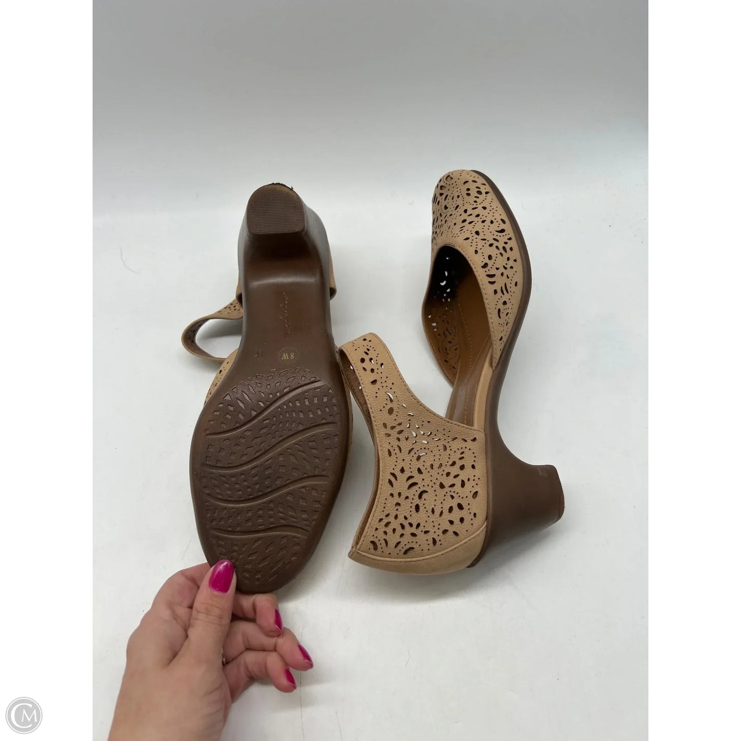 Shoes Heels Block By Easy Spirit In Tan, Size: 8