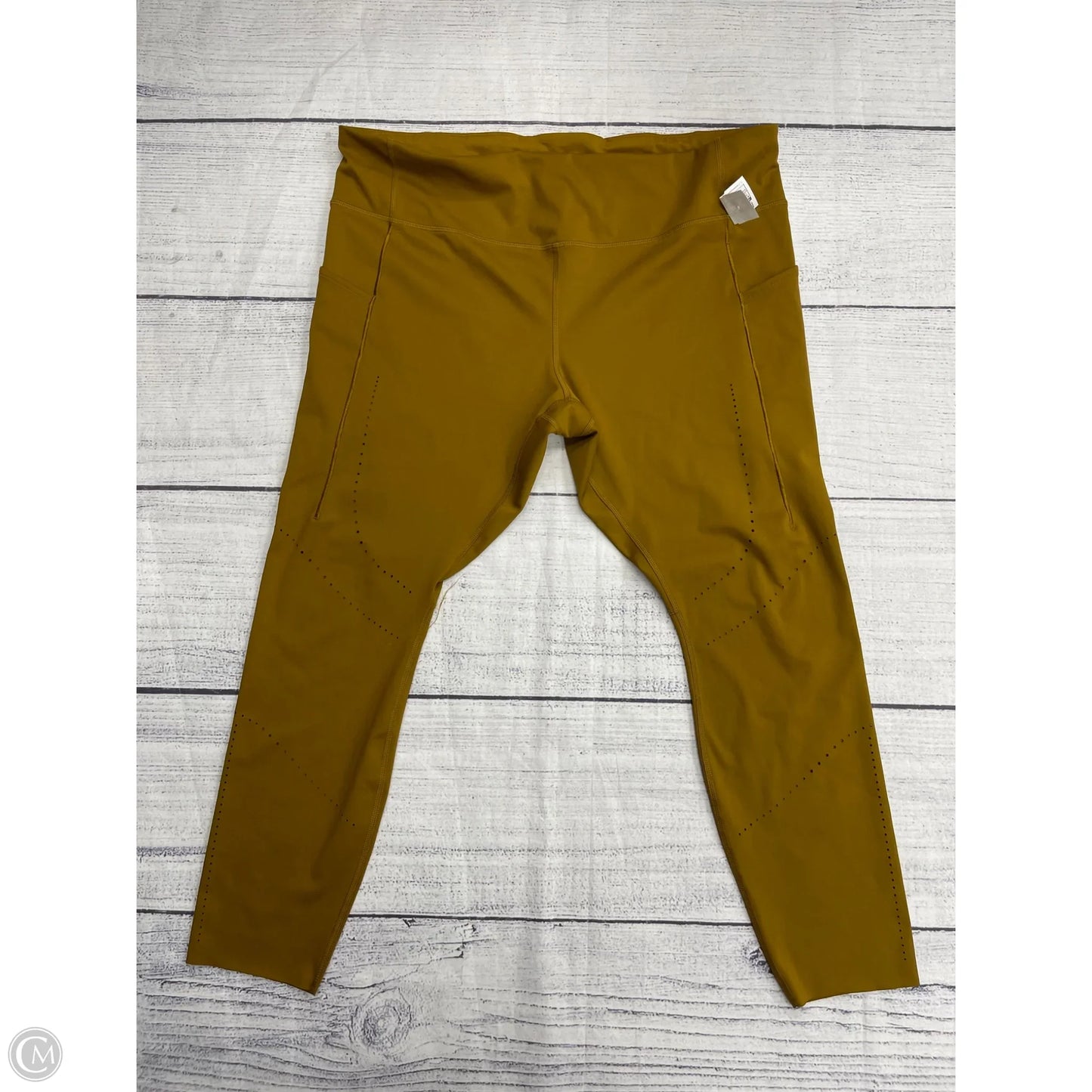 Athletic Leggings By Brooks In Yellow, Size: 1x