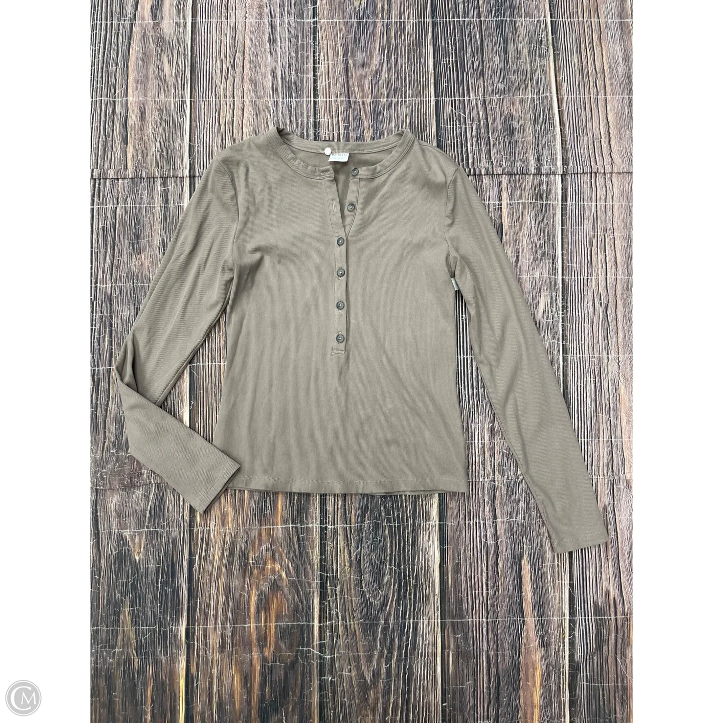 Top Long Sleeve By Athleta In Brown, Size: M