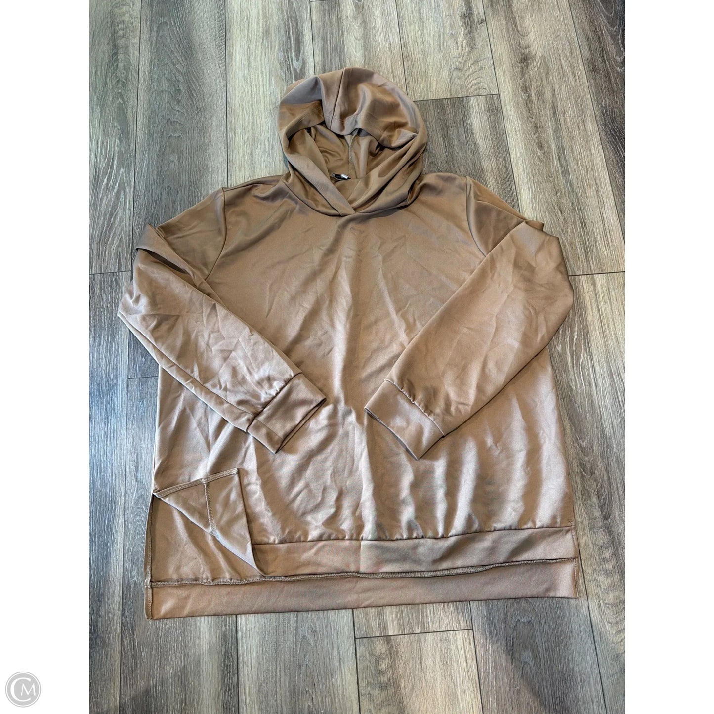 Top Long Sleeve By White Birch In Brown, Size: 3x