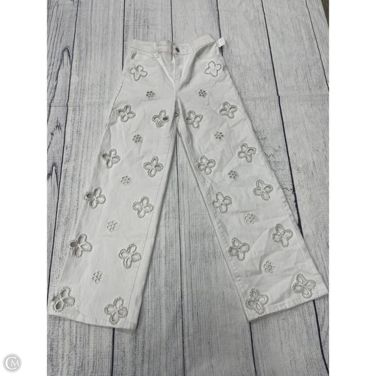 Jeans Wide Leg By Clothes Mentor In White Denim, Size: 6