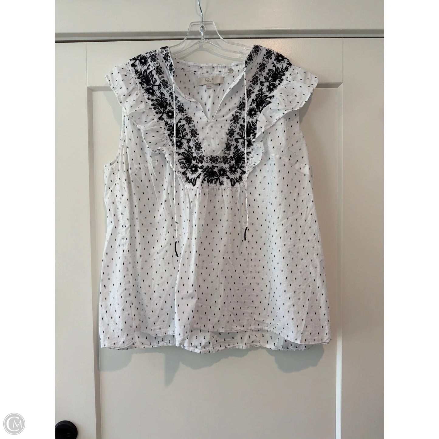Top Sleeveless By Loft In White, Size: 20