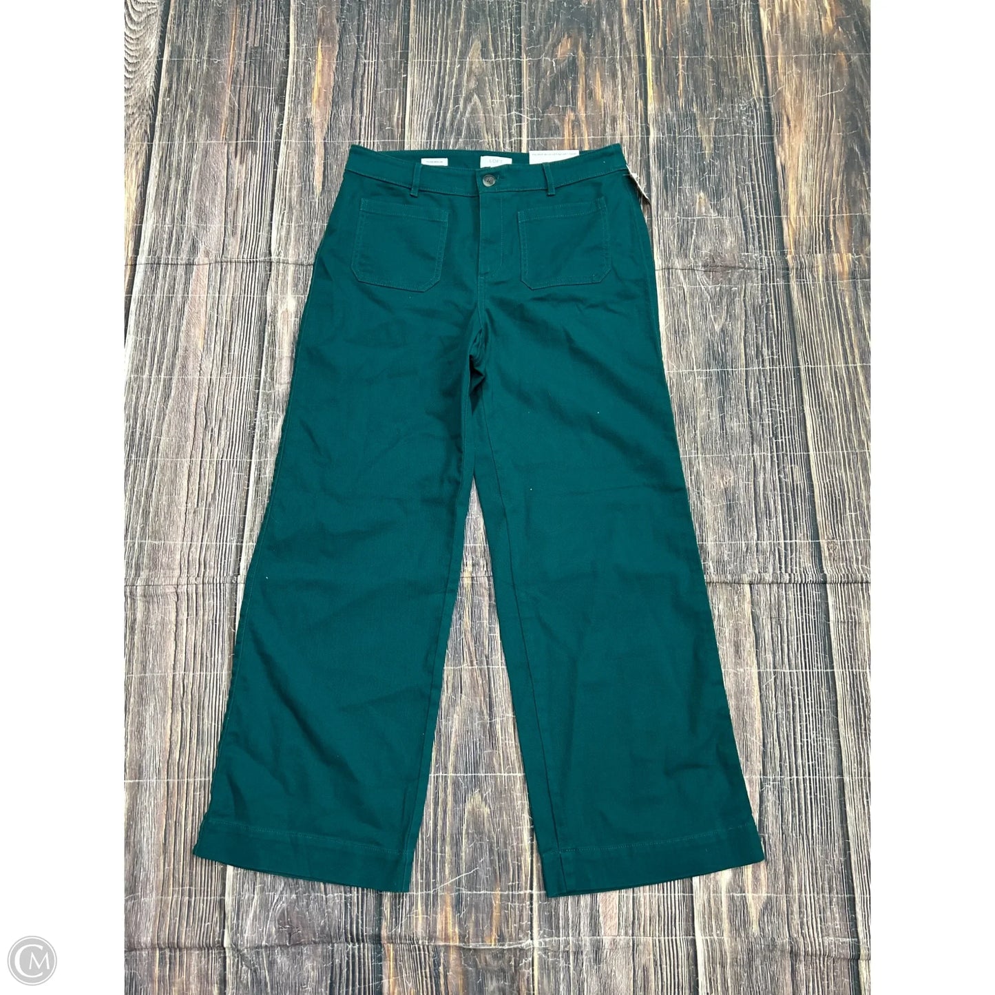 Jeans Wide Leg By Loft In Green Denim, Size: 10