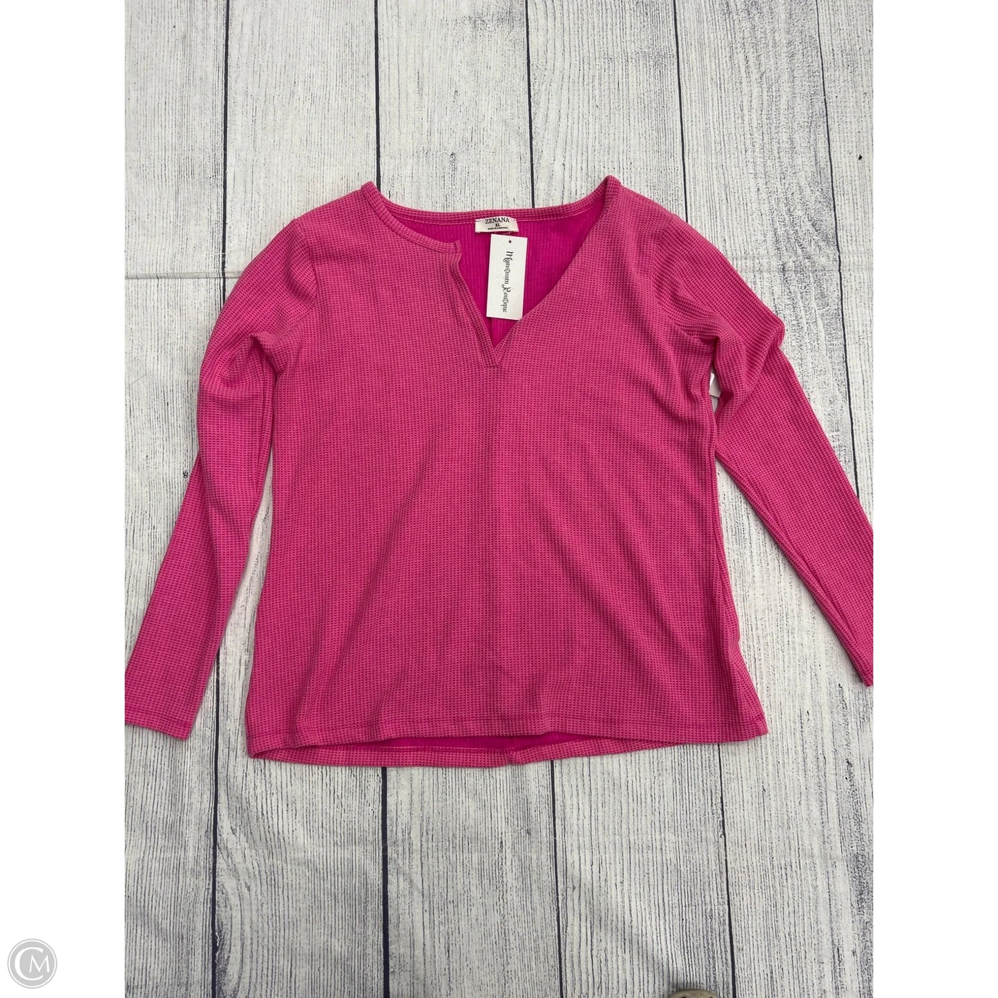 Top Long Sleeve By Zenana In Pink, Size: Xl