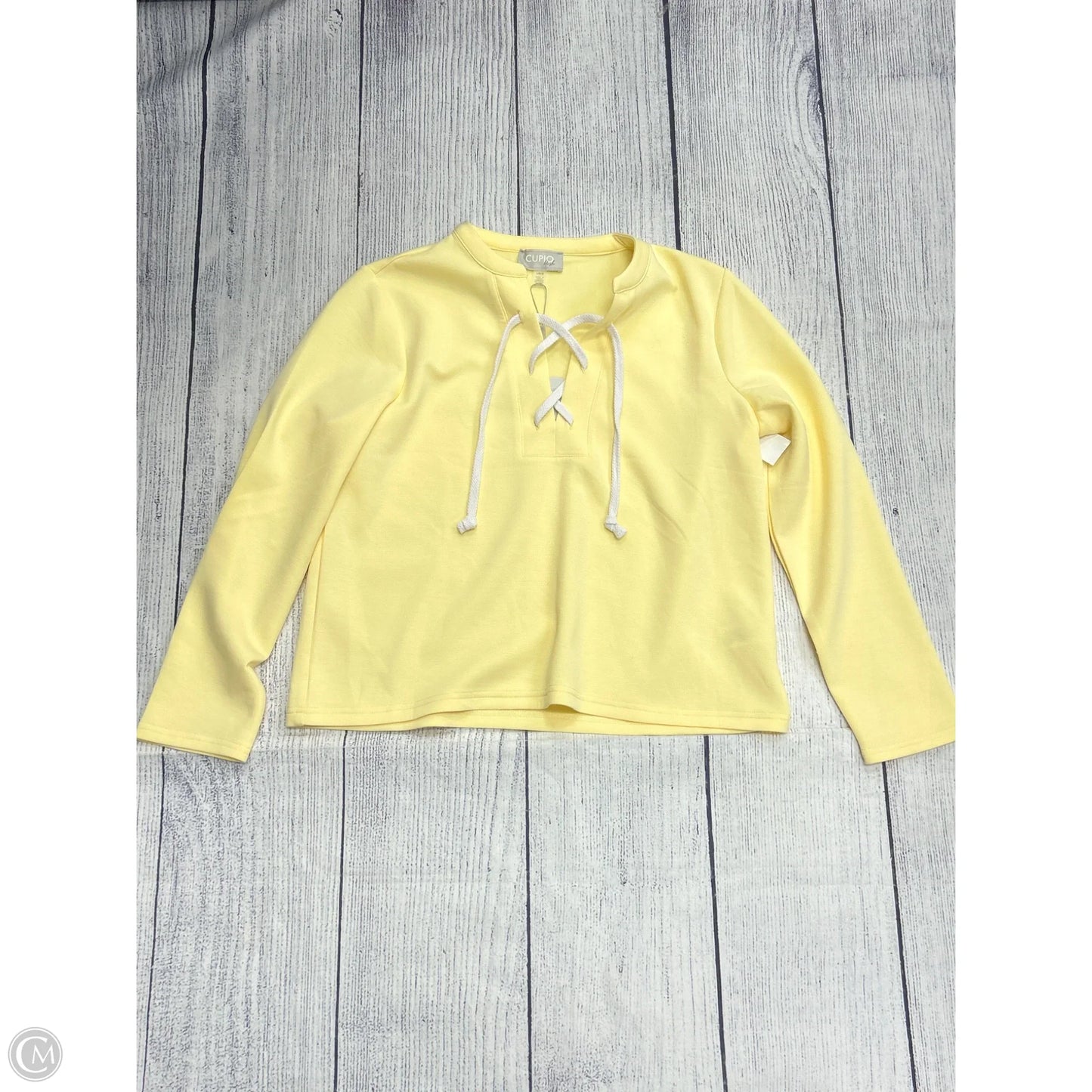 Top Long Sleeve By Cupio In Yellow, Size: L