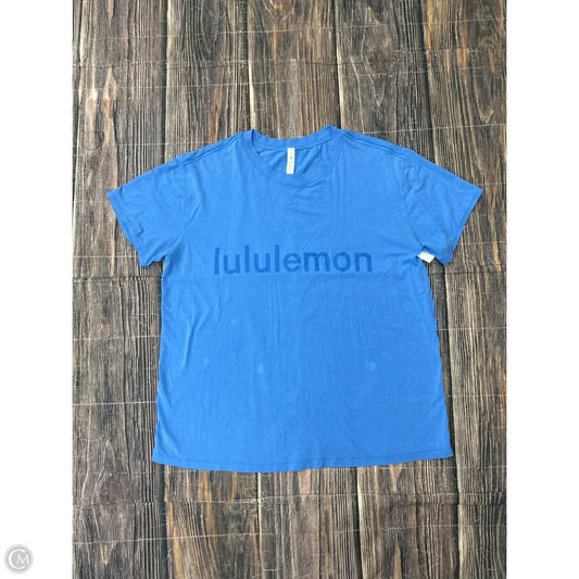 Athletic Top Short Sleeve By Lululemon In Blue, Size: 10
