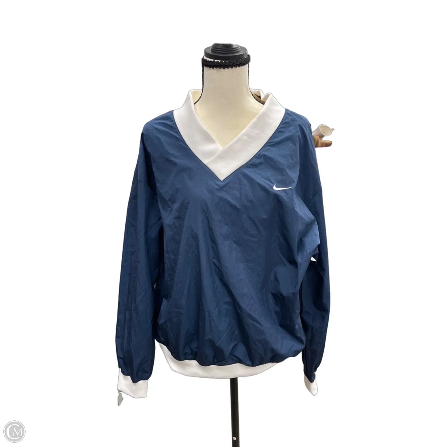 Jacket Windbreaker By Nike In Blue, Size: M
