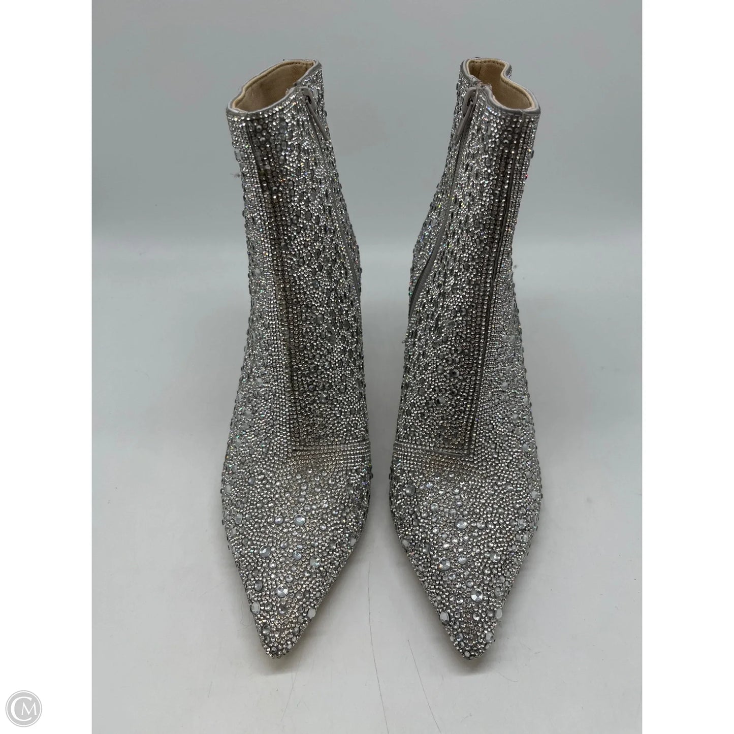 Boots Ankle Heels By Steve Madden In Silver, Size: 8.5