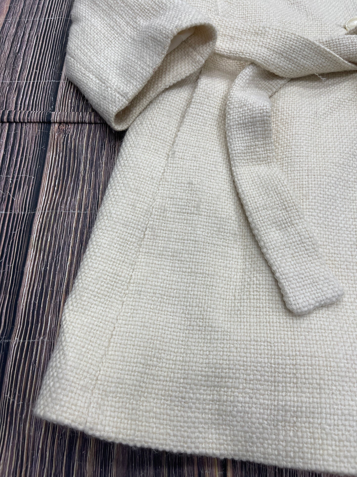 Coat Trench Coat By Cma In Cream, Size: 8