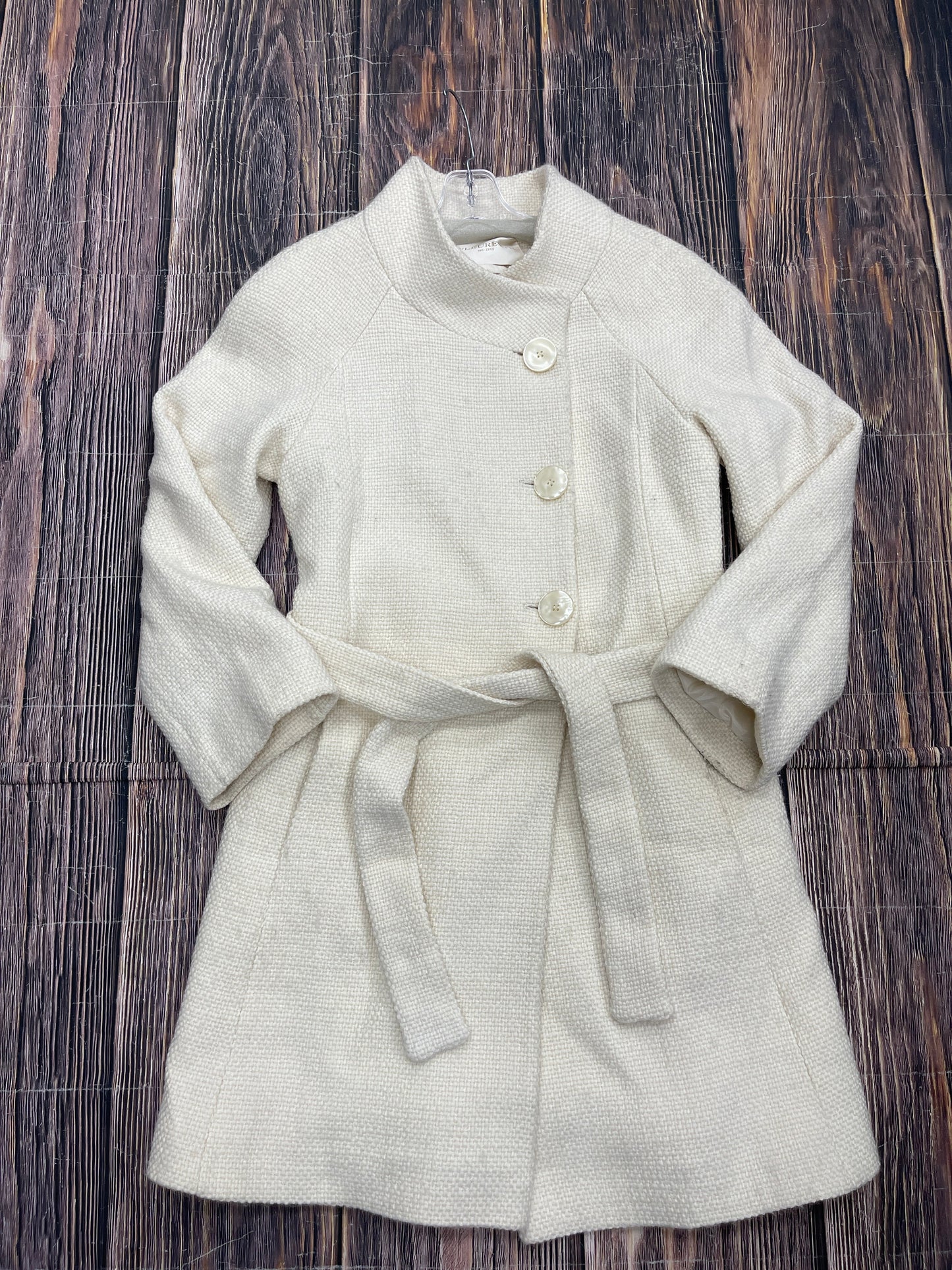 Coat Trench Coat By Cma In Cream, Size: 8