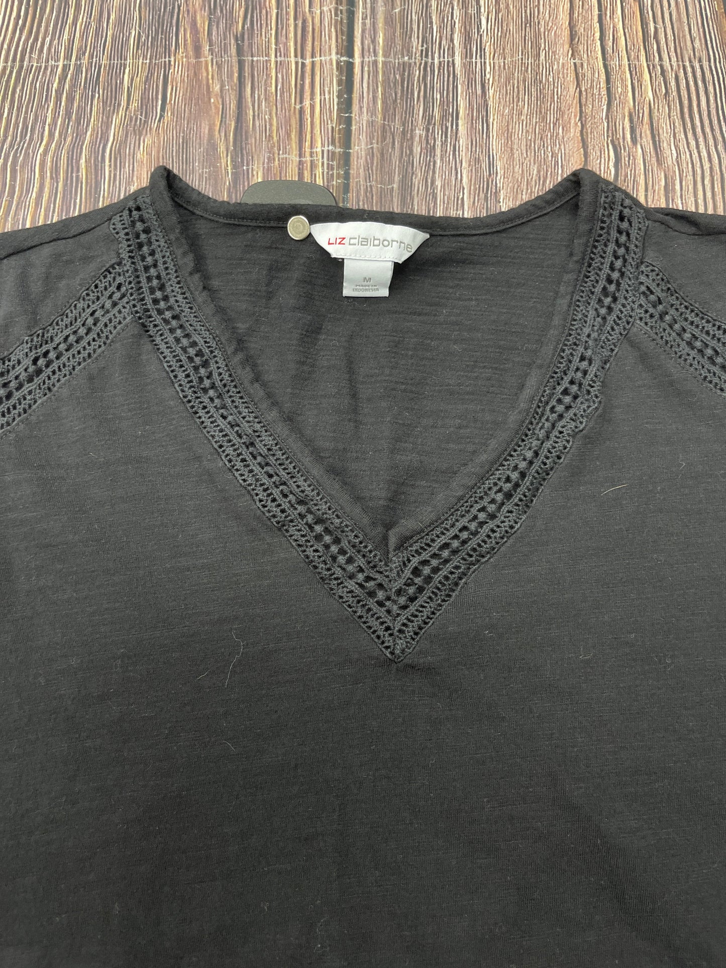 Black Top Short Sleeve Liz Claiborne, Size M