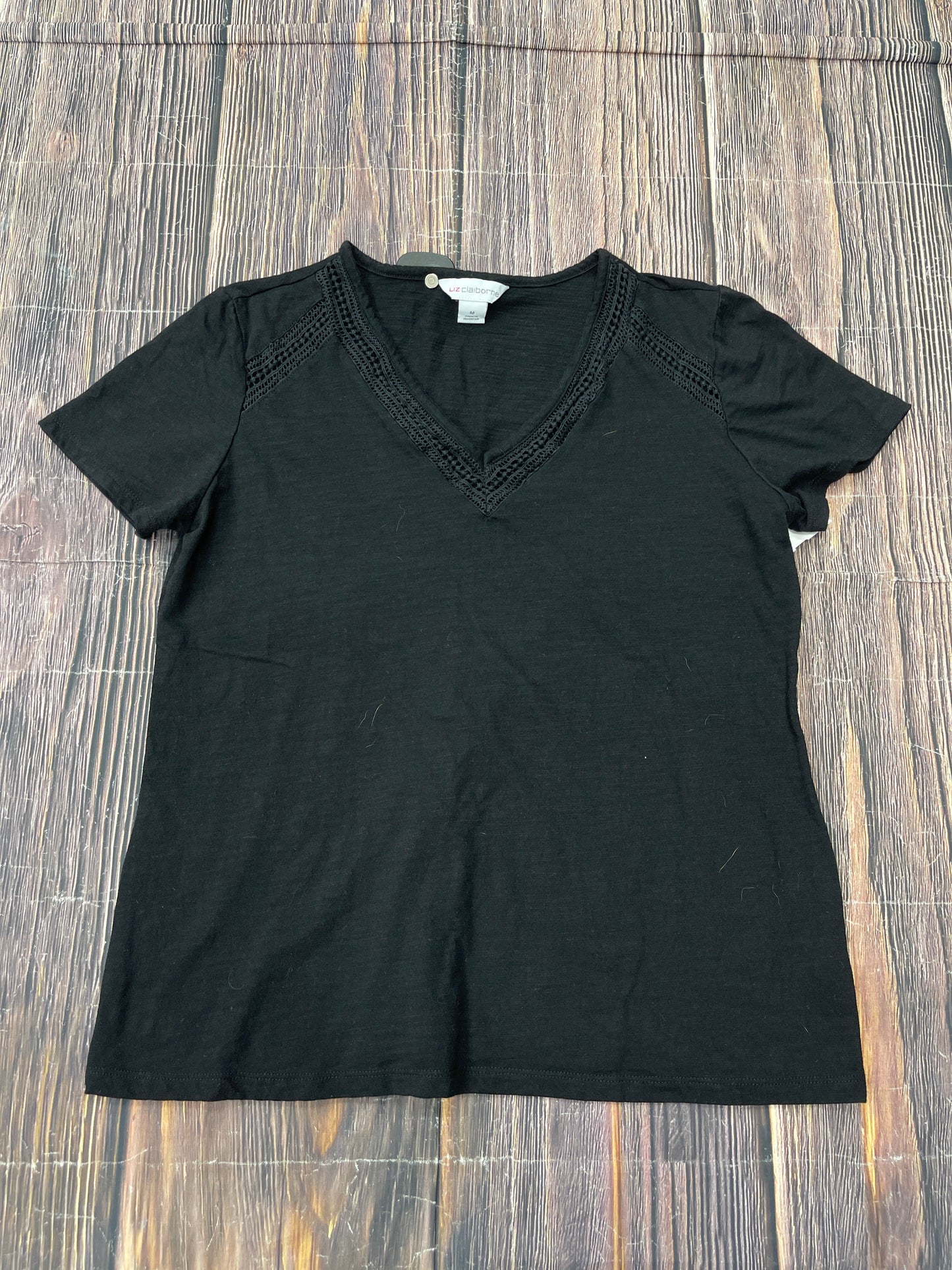 Black Top Short Sleeve Liz Claiborne, Size M