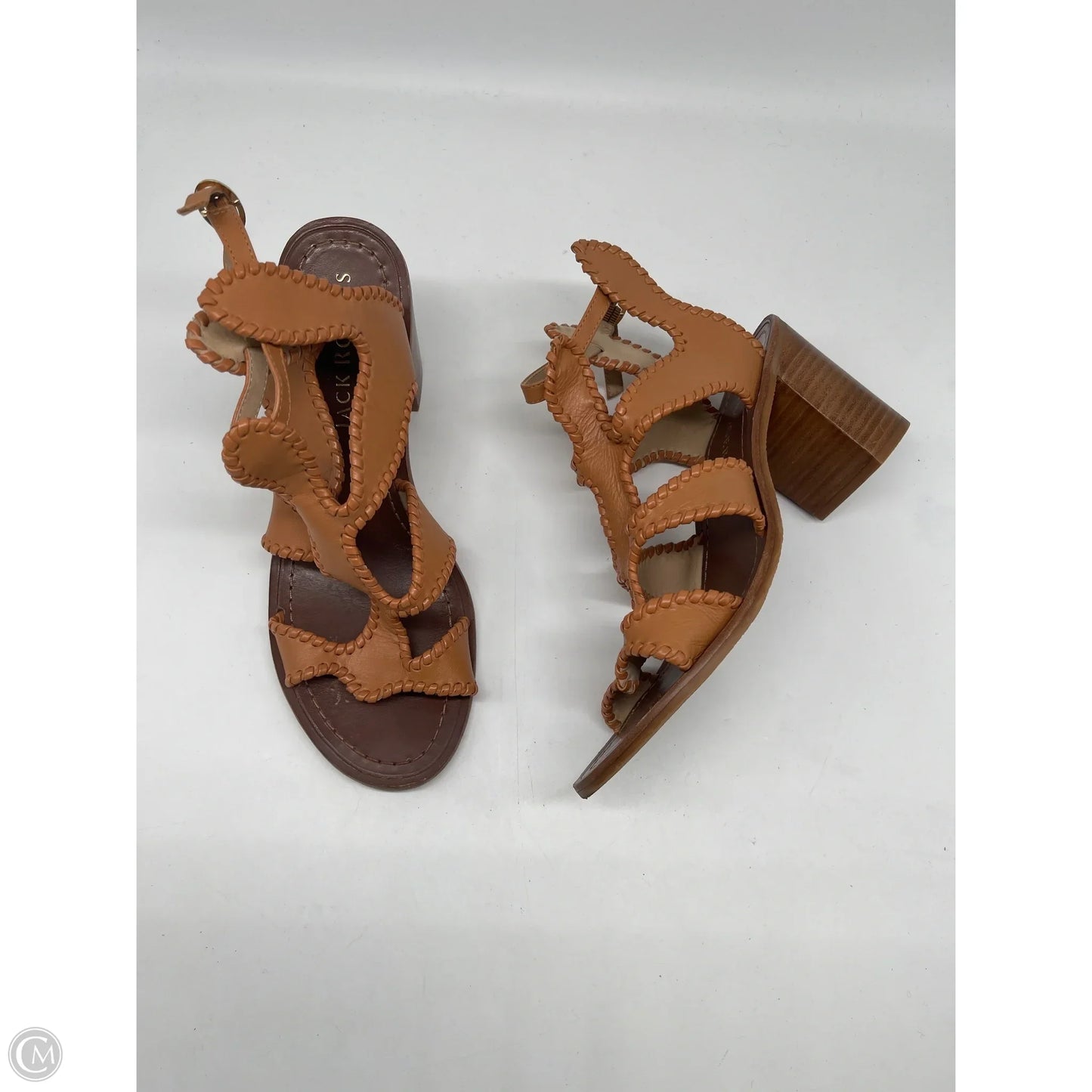 Sandals Heels Platform By Jack Rogers In Tan, Size: 9