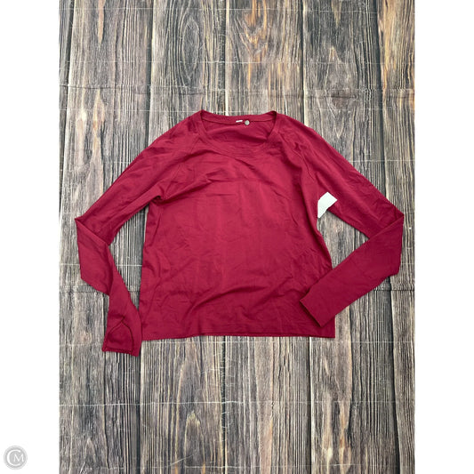 Athletic Top Long Sleeve Crewneck By Lululemon In Red, Size: 12