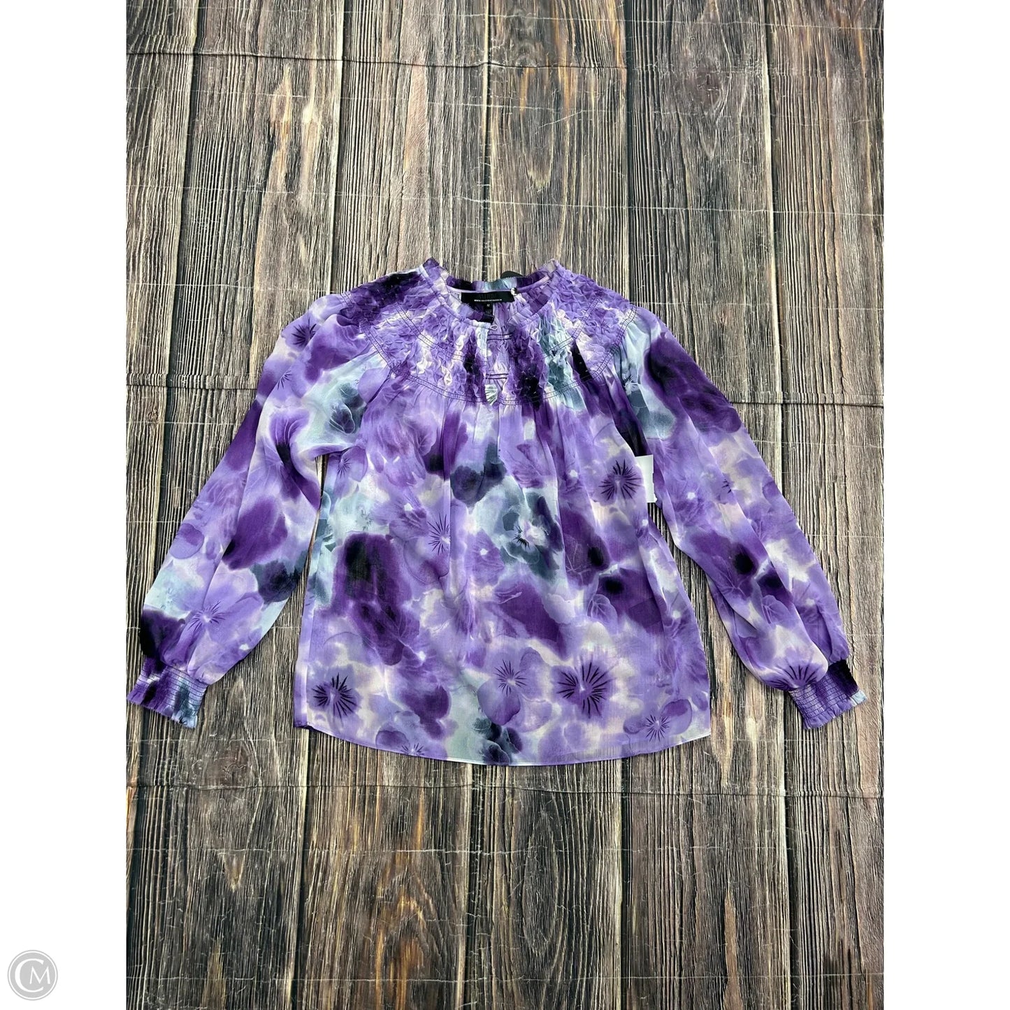 Top Long Sleeve By White House Black Market In Purple, Size: M