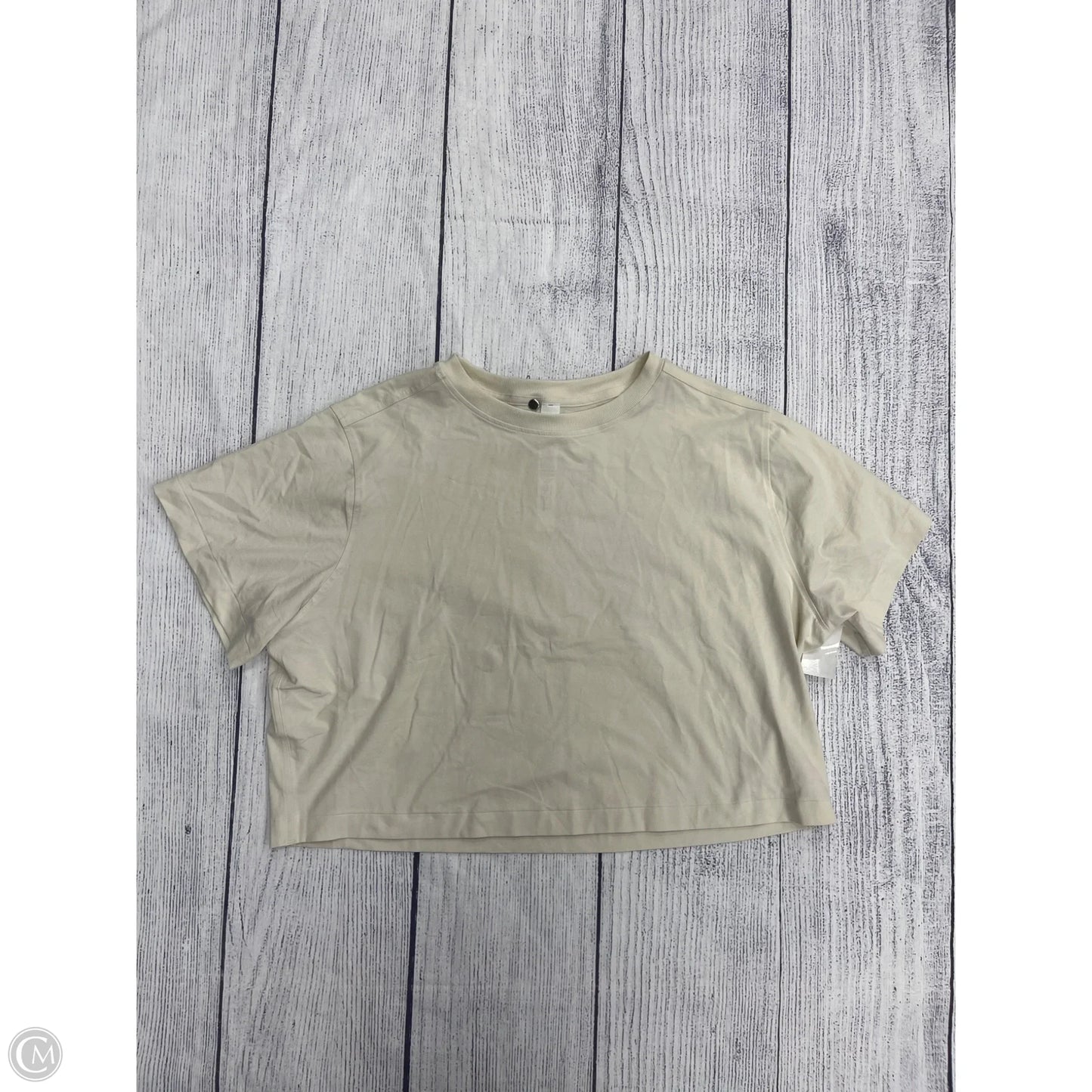 Athletic Top Short Sleeve By Lululemon In Cream, Size: Xl