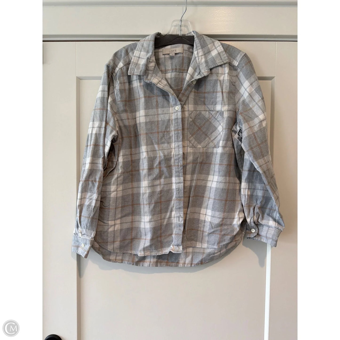 Top Long Sleeve By Loft In Grey, Size: L