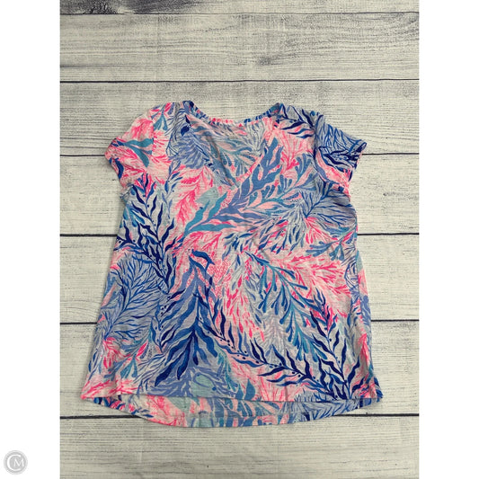 Top Short Sleeve Designer By Lilly Pulitzer In Blue, Size: Xl