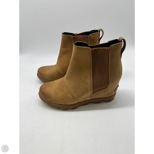Boots Ankle Heels By Sorel In Tan, Size: 6.5