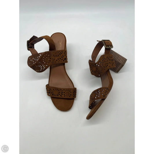 Sandals Heels Block By Yellow Box In Brown, Size: 7.5