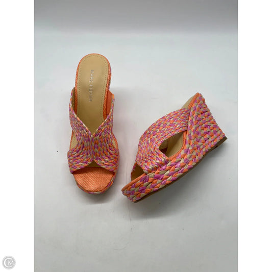 Sandals Heels Wedge By Marc Fisher In Orange, Size: 6