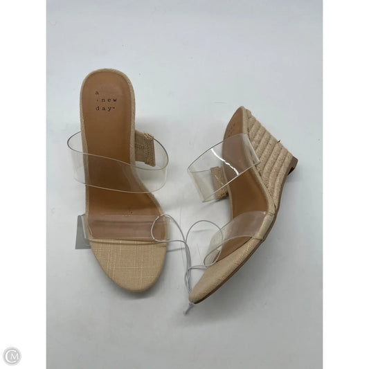 Sandals Heels Wedge By A New Day In Clear, Size: 6