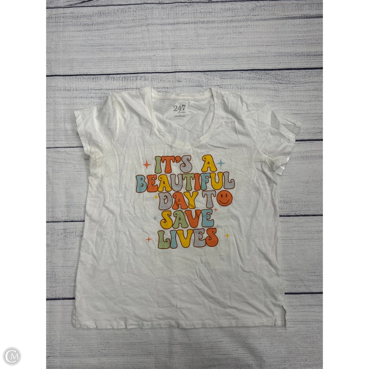 Top Short Sleeve By Maurices In White, Size: L