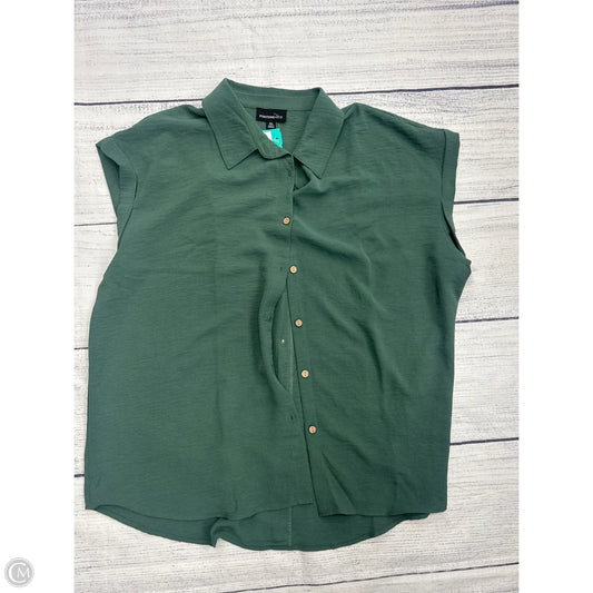 Top Short Sleeve By Fortune & Ivy In Green, Size: 1x