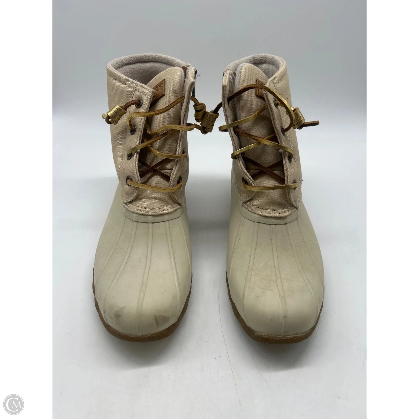 Boots Ankle Flats By Sperry In Cream, Size: 8
