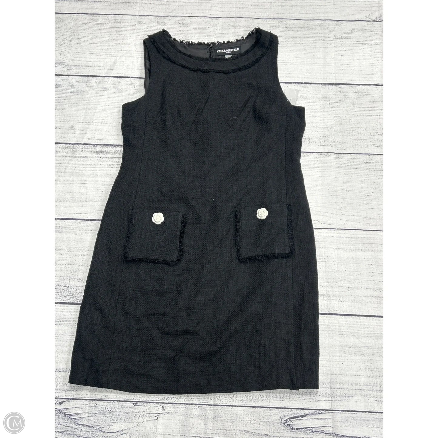 Dress Designer By Karl Lagerfeld In Black, Size: 12