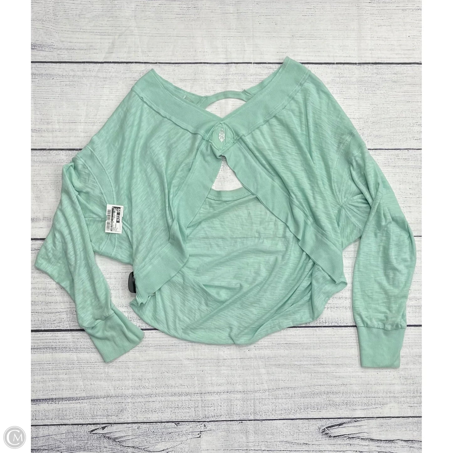 Athletic Top Long Sleeve Crewneck By Free People In Green, Size: L