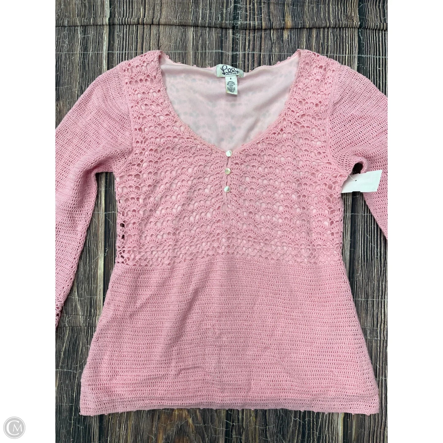 Top 3/4 Sleeve Designer By Lilly Pulitzer In Pink, Size: S