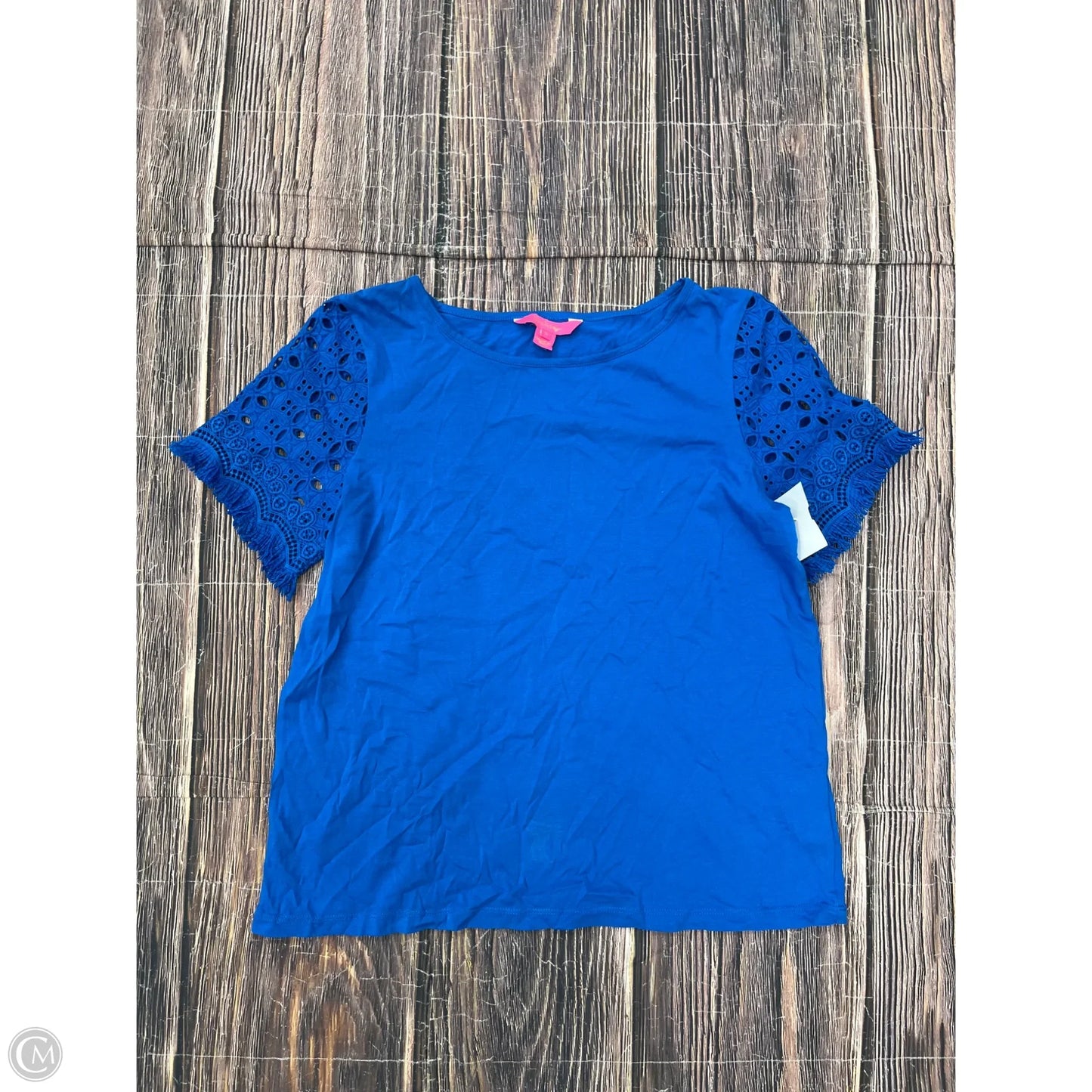 Top Short Sleeve Designer By Lilly Pulitzer In Blue, Size: S