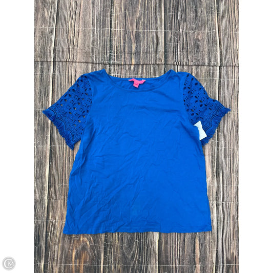 Top Short Sleeve Designer By Lilly Pulitzer In Blue, Size: S