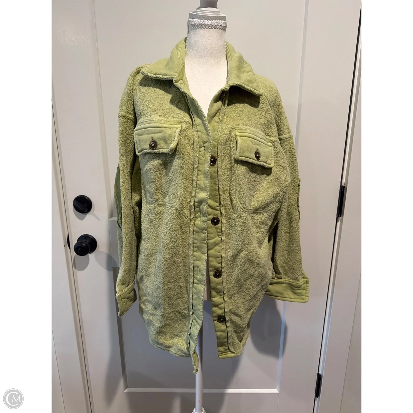 Jacket Shirt By Free People In Green, Size: Xs