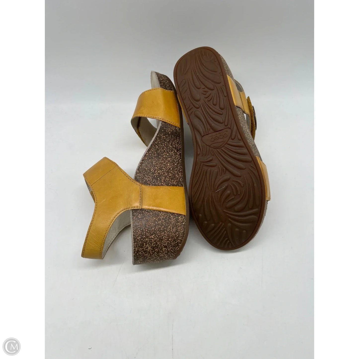 Sandals Heels Wedge By Abeo In Yellow, Size: 8