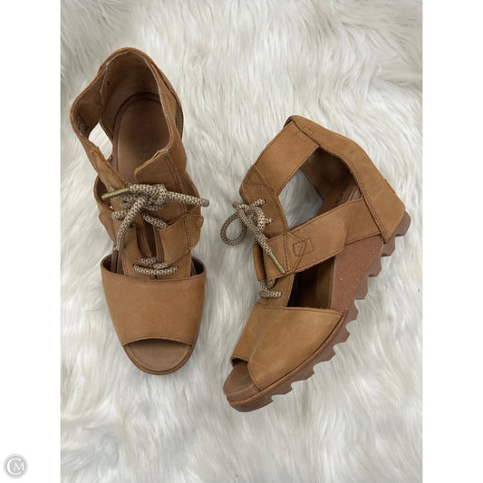 Sandals Heels Wedge By Sorel In Tan, Size: 11
