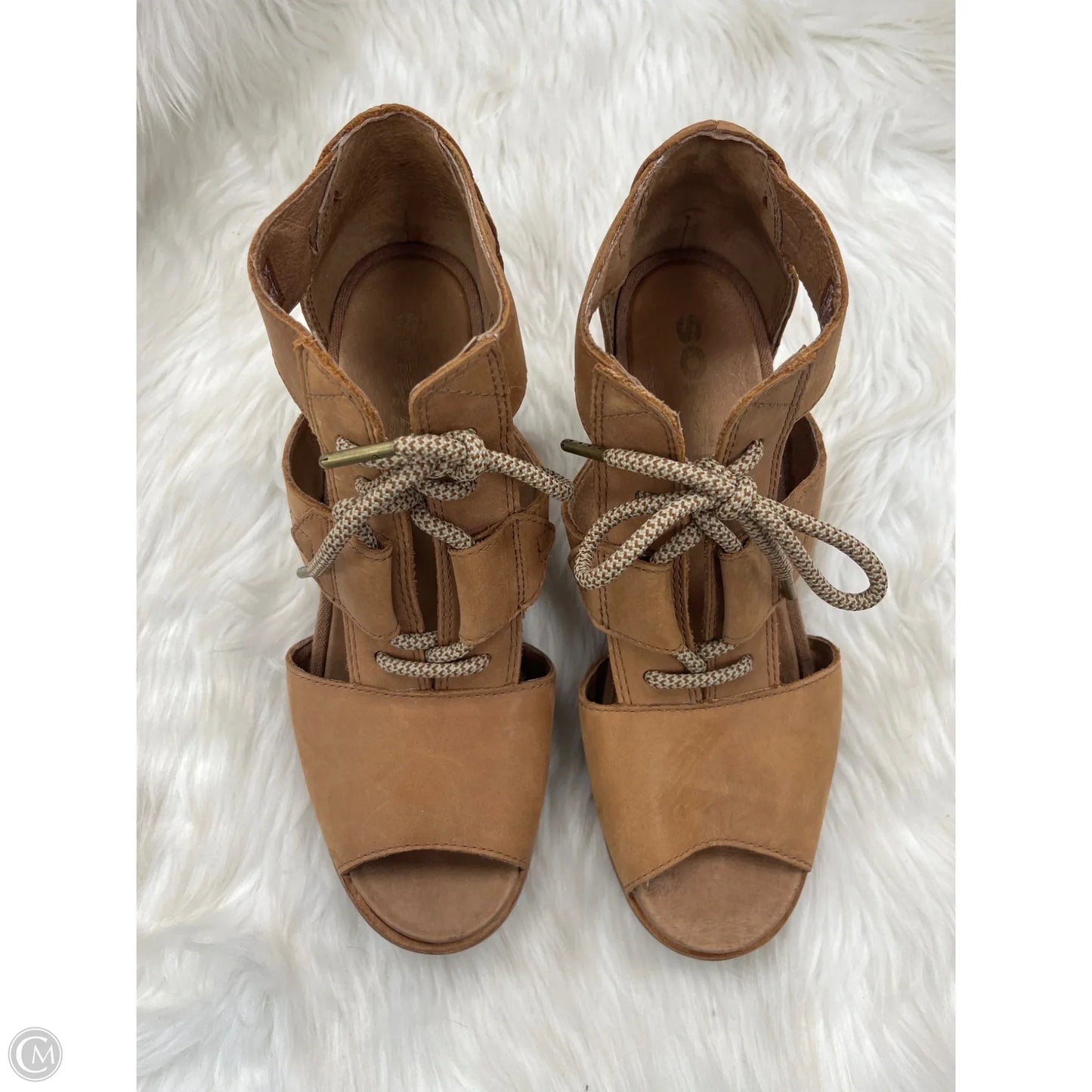 Sandals Heels Wedge By Sorel In Tan, Size: 11