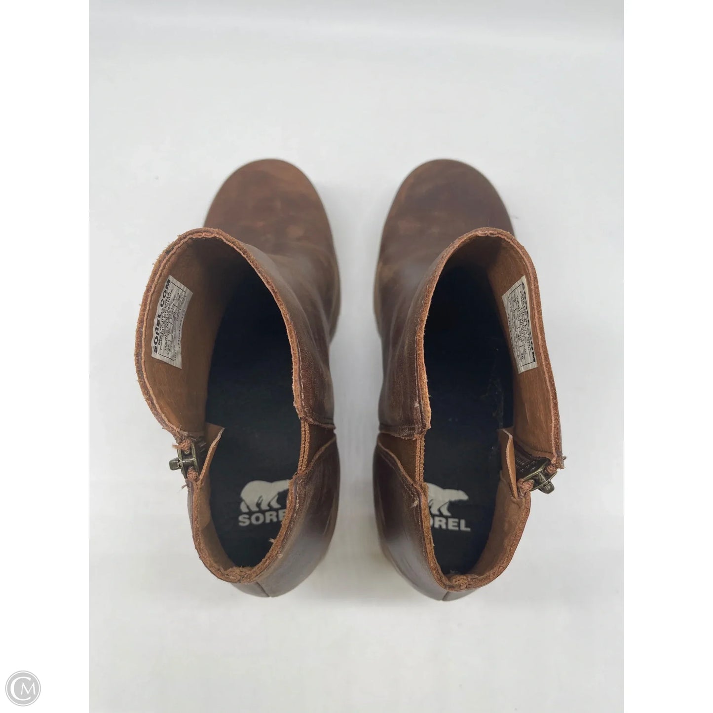 Boots Ankle Heels By Sorel In Brown, Size: 9