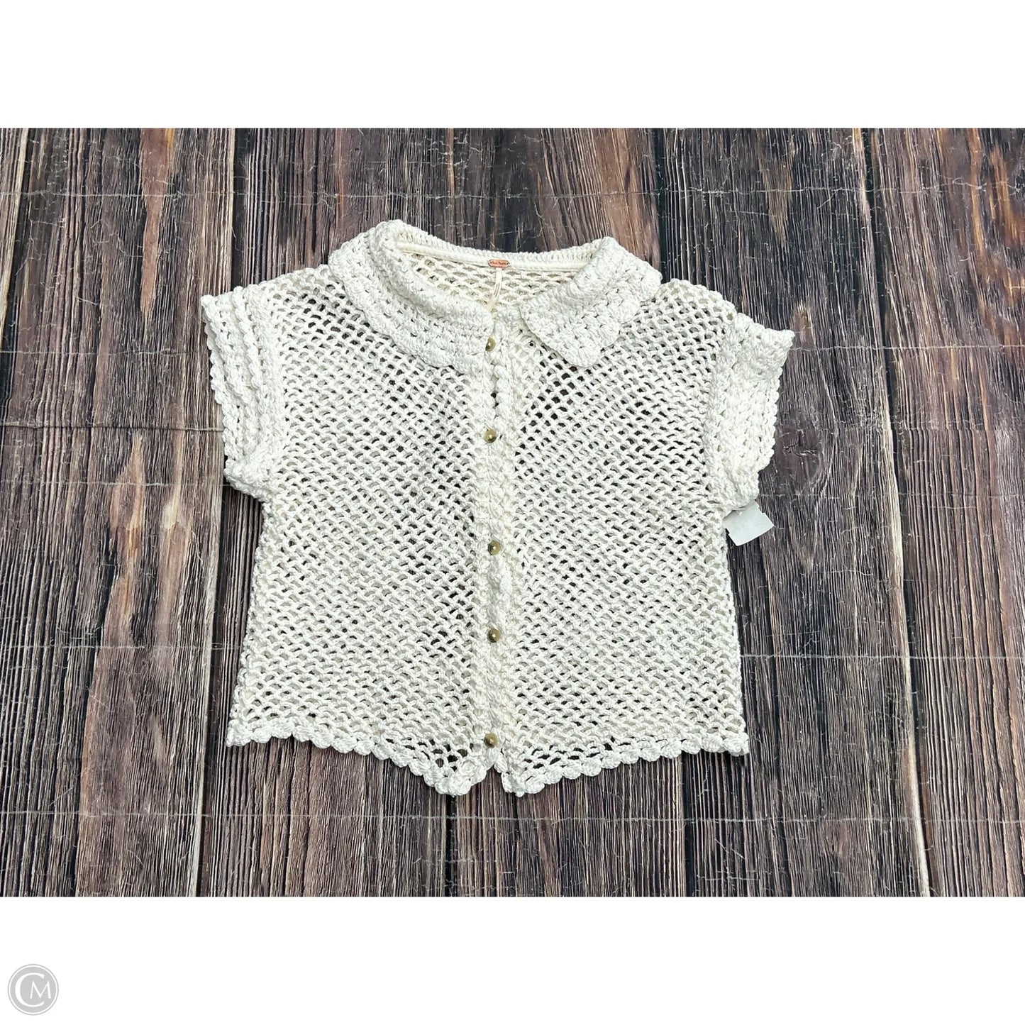 Top Short Sleeve By Free People In Cream, Size: S