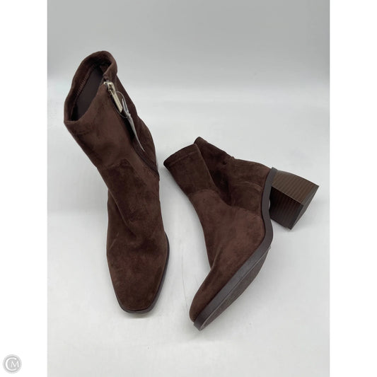 Boots Ankle Heels By Anne Klein In Brown, Size: 8.5