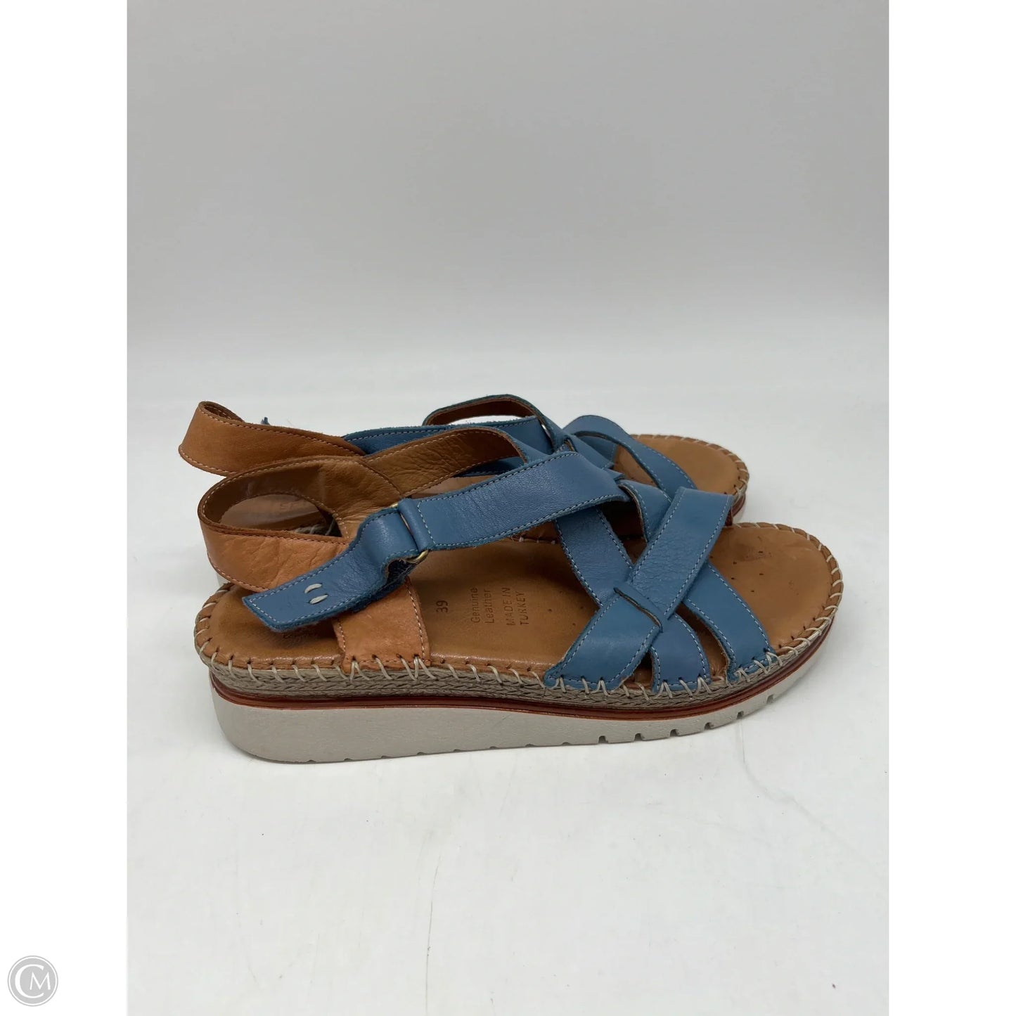 Sandals Heels Wedge By Spring Step In Blue, Size: 8.5