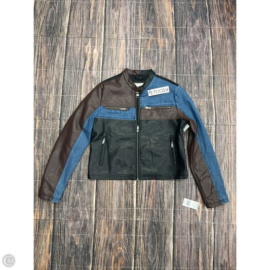 Jacket Moto By Stoosh In Blue & Brown, Size: M
