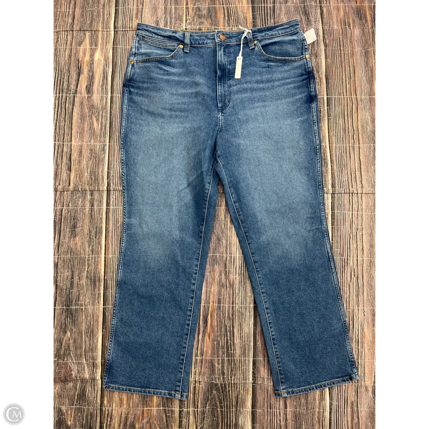 Jeans Straight By Wrangler In Blue, Size: 14
