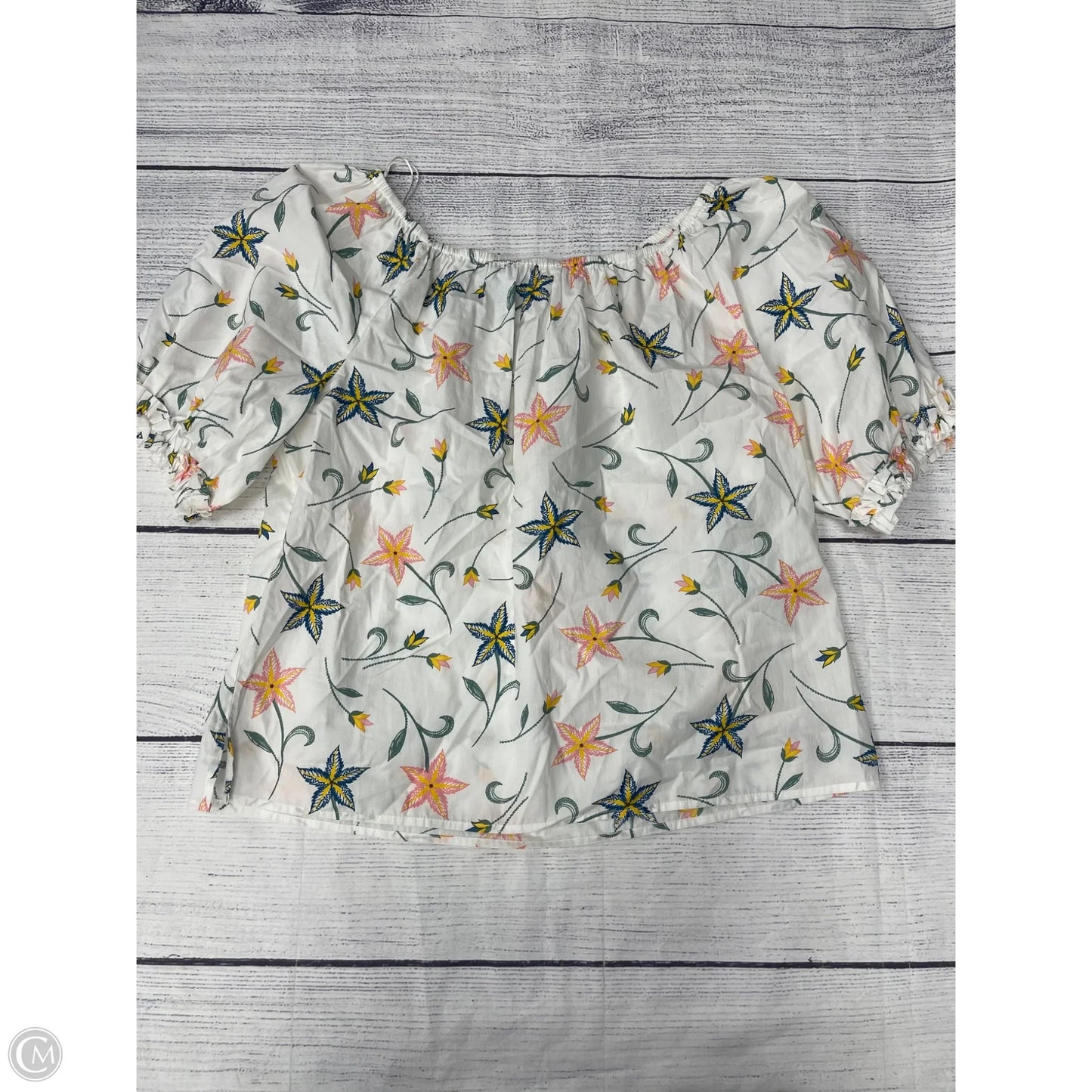 Top Short Sleeve By Cece In White, Size: Xl