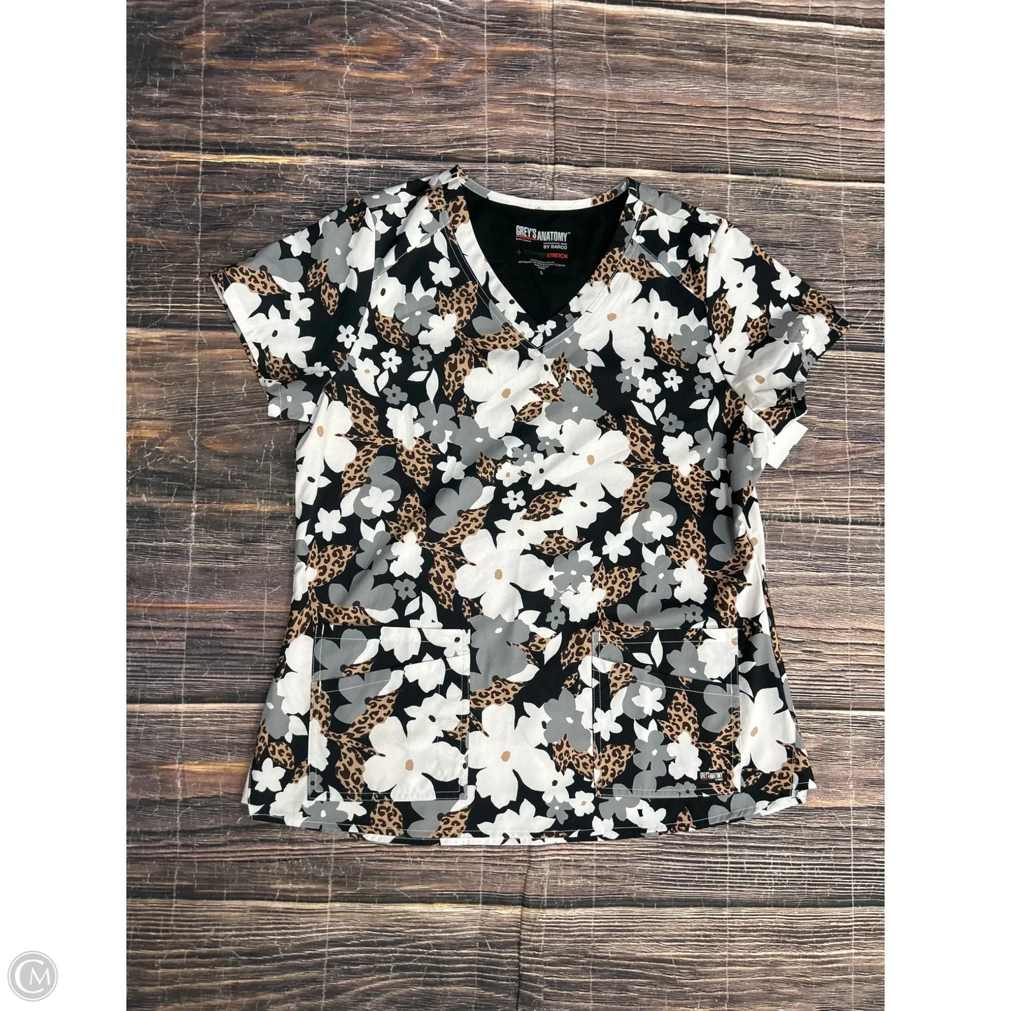 Top Short Sleeve By Clothes Mentor In Floral Print, Size: L
