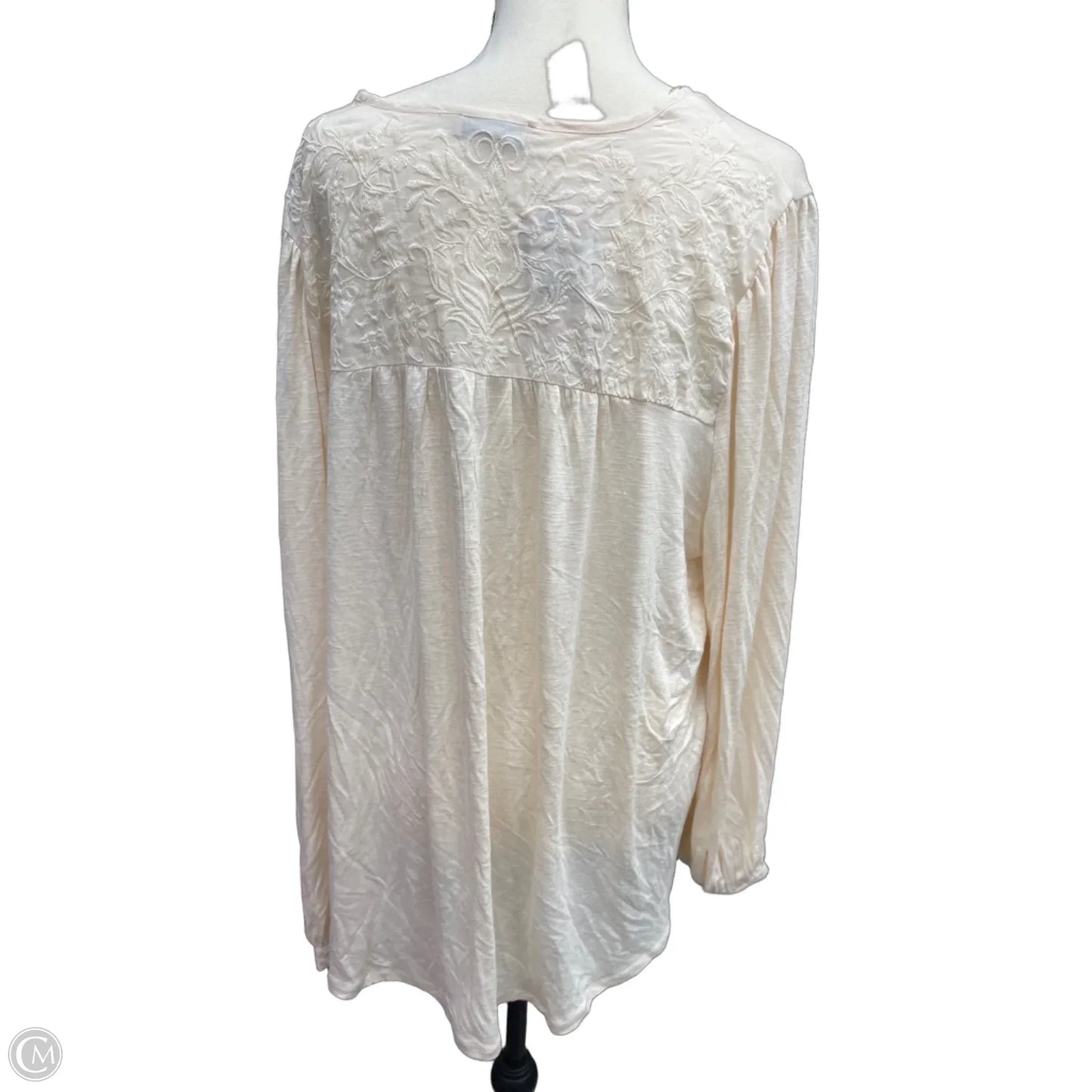 Top Long Sleeve By Democracy In Cream, Size: 2x