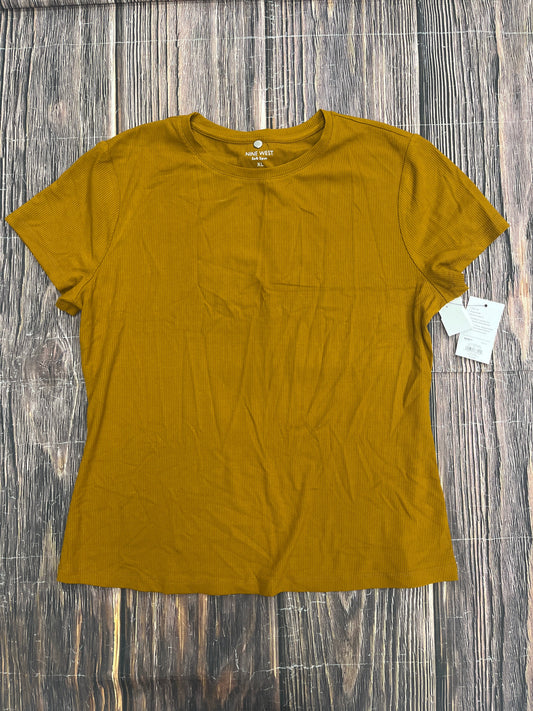 Yellow Top Short Sleeve Basic Nine West, Size Xl