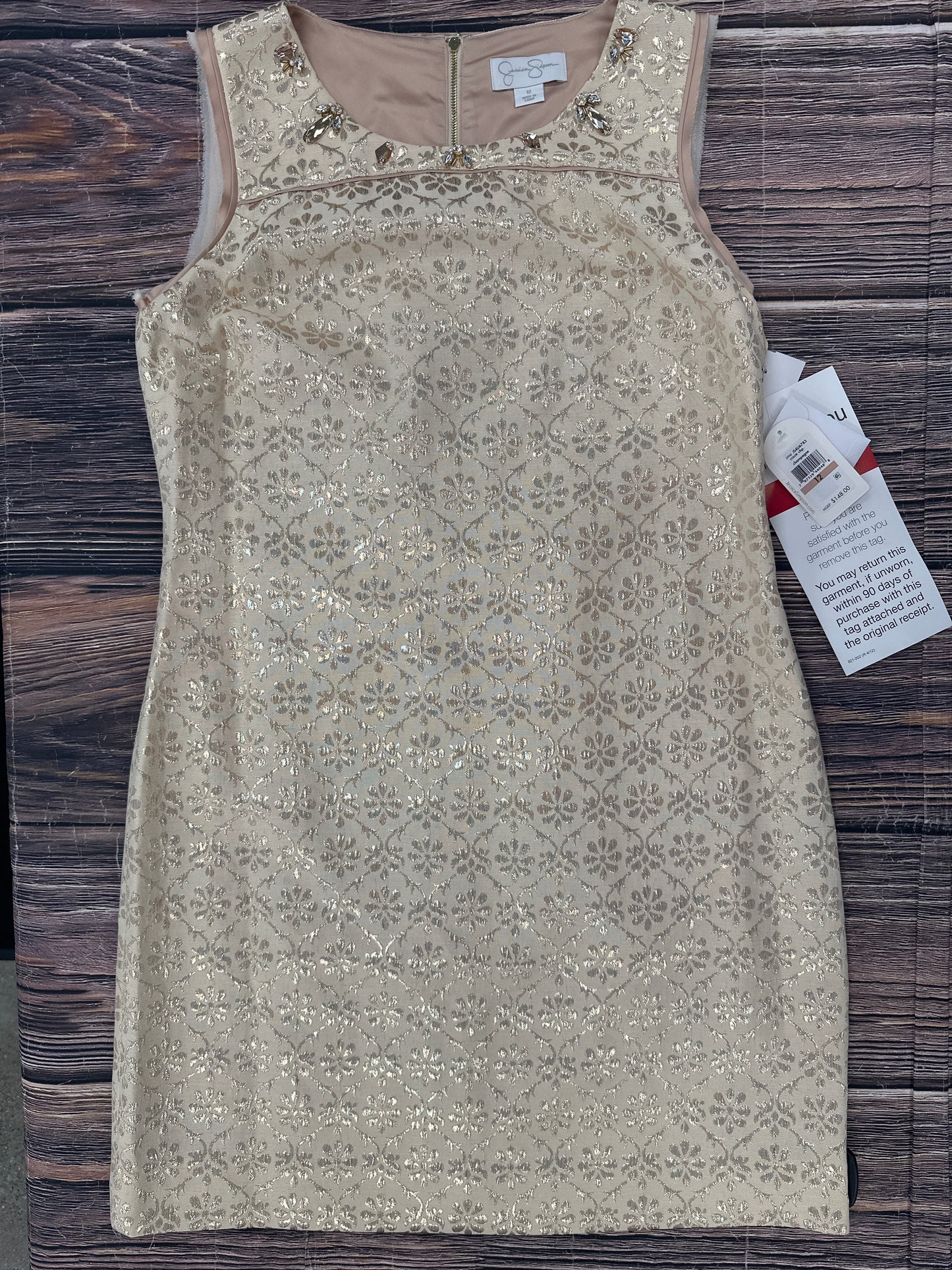 Tan Dress Party Midi Jessica Simpson, Size L